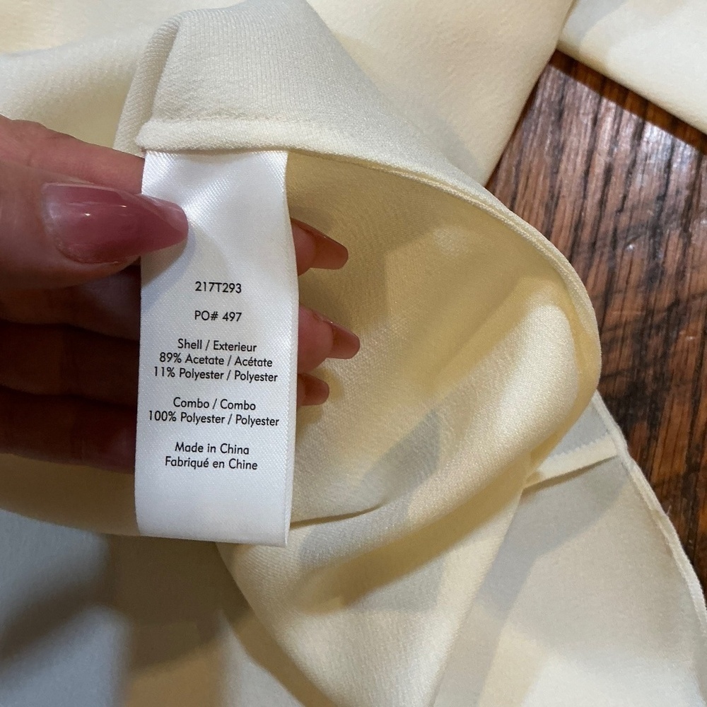 Elizabeth and James Ivory Bell Sleeve Blouse | Minimalist Satin Top Size M - Picture 6 of 7